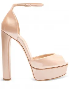 Босоножки Flora 140 на платформе Casadei, нейтральный