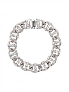 Faina Женский браслет-цепочка со стразами, серебро