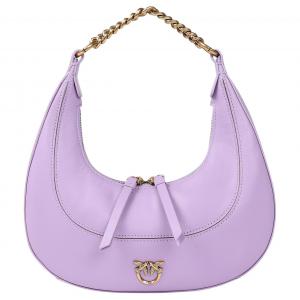 Кожаная сумка Robin через плечо маленького размера женская фиолетовая PINKO