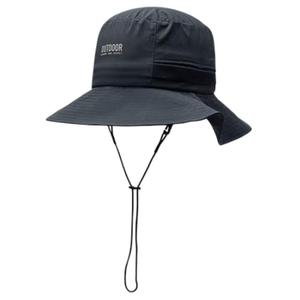 ANTA Нейлоновая эластановая ткань с минимальной сминаемостью для улицы Шляпа-ведро унисекс в сине-сером цвете, Navy Gray Blue