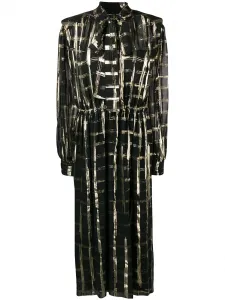 Рубашка с бантом и в клетку Alberta Ferretti, черный