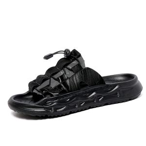 Grumpy ram Скользостойкие антибактериальные износостойкие шлепанцы мужские - черные, цвет Black