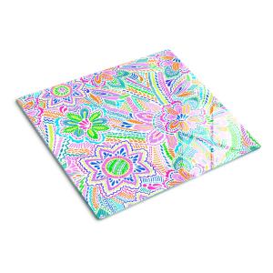 Стеклянная тарелка 60х52 см с цветочным узором TULUP, мультиколор