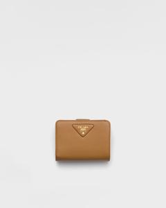 Маленький кожаный кошелек Prada, коричневый