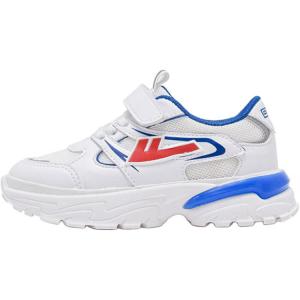 Противоскользящие и износостойкие дышащие низкие детские кроссовки для бега WARRIOR, белый/синий