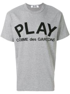 Футболка с принтом логотипа Comme Des Garçons Play, серый