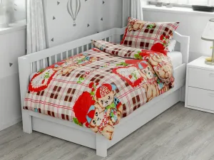 Комплект постельного белья из хлопка с рисунком собаки и плюшевого мишки, коричневый TEXTILOMANIE