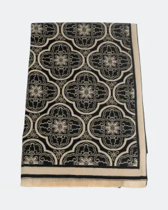 Прямоугольный жаккардовый шарф с геометрическим узором, выполненный из высококачественной ткани с современным дизайном Kbas, черный