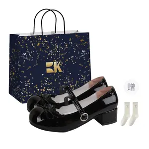 Boldi Kuki Туфли Мэри Джейн на массивном каблуке женские - черные (включая сумку для покупок и носки), цвет Black (Shopping Bag Included-Socks)