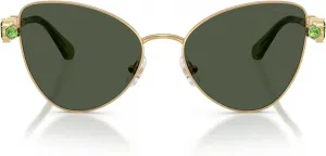 Женские солнцезащитные очки Swarovski Sk7034 Butterfly, Gold/Light Green