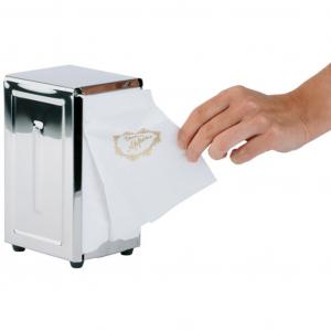 Держатель для салфеток , глянцевый, с противоскользящими ножками Aps, серебристый