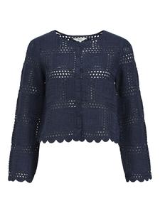 Вязаный кардиган OBJECT, темно-синий