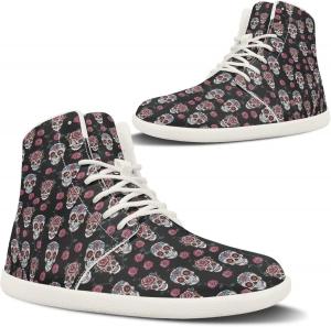 Pugasmiru Женские кроссовки для хайкинга с принтом огненной машины, спортивная обувь для активного отдыха, ходьбы и трейлраннинга, с белой подошвой