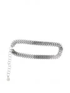 Ремень со звеньями в форме монет Rabanne, серебяный