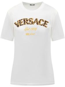 Футболка с вышитым логотипом Versace, белый
