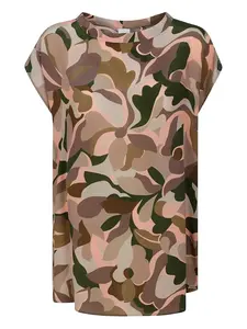 Блузка с абстрактным принтом ASPESI, коричневый