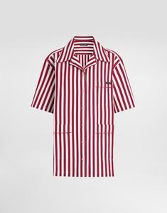 Хлопковая рубашка в полоску DOLCE & GABBANA, мультиколор