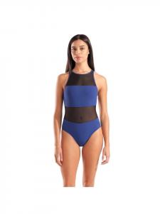 Arena Купальник с сетчатыми вставками, темно-синий