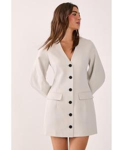 Женское мини-платье-блейзер на пуговицах Nasty Gal, Ecru