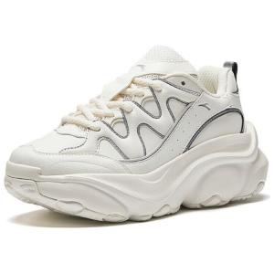 Кроссовки для повседневной носки женские с низким верхом цвета слоновой кости, белый/серебряный Anta