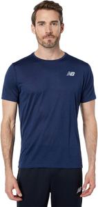 Футболка New Balance Mens Impact Run с коротким рукавом 22, Natural Indigo Heather