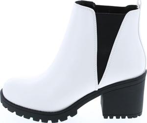 Soda Originami ~ модные ботильоны с двойной эластичной вставкой для женщин на среднем каблуке, 2-Weiss/Opulenter Garten