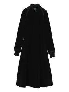 Плиссированное миди-платье с объемными деталями Y-3, черный