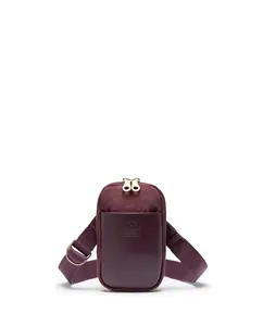 Бордовое мобильное сумка с кожей в тон и застежкой на молнии Herschel