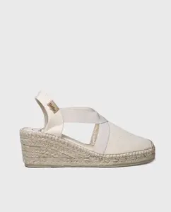 Женские эспадрильи на клиновидной подошве из гладкой ткани с резинками Toni Pons, пастельно-розовый