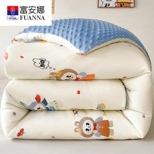 Fuanna Одеяло 180х220 см, хлопок с лицевой стороны, велюр с изнанки, вес 2,35 кг