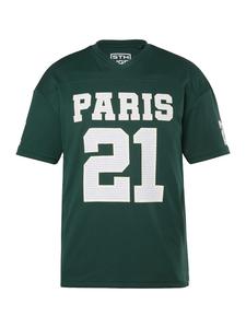 Футболка с короткими рукавами темно-зеленого цвета STHUGE