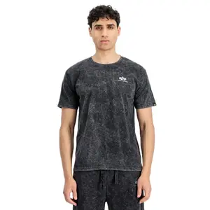 Футболка Alpha Industries с коротким рукавом и винтажным принтом на спине, черный