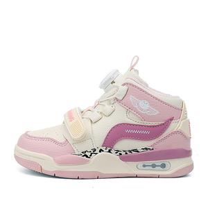 Кроссовки детские с антискользящей амортизацией, теплые, высокие BOBDOG, розовый/фиолетовый