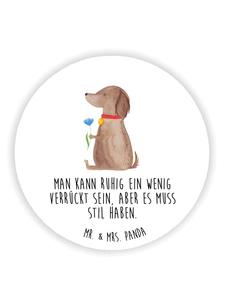 Mr. & Mrs. Panda Круглый магнит в виде собаки и цветка с надписью, белый цвет