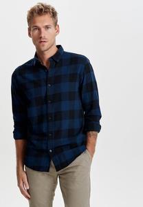 Рубашка ONSGUDMUND CHECKED SHIRT Only & Sons, темно-синий, антрацит