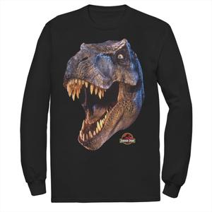 Мужская футболка с длинными рукавами «Парк Юрского периода» T-Rex Head Roar Licensed Character