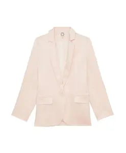 Коричневый жакет из светло-розового льна и вискозы. Ines De La Fressange Paris, розовый