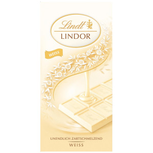 Белый шоколад с нежно тающей начинкой Lindt, 100 г