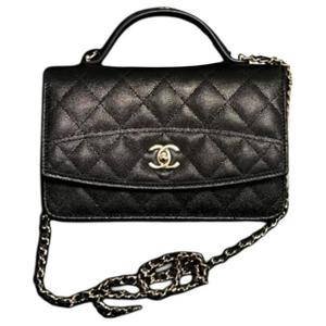 CHANEL Кожаный багажник, сумка через плечо, кроссбоди, женская сумка black