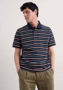 Поло Seasalt Cornwall Polo shirt, Navy Duet Breton Maritime Oyster Pink/Dark-Blue Denim