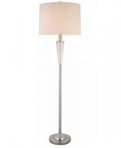 Современный хрустальный напольный светильник Crystal Suite Collection высотой 60 дюймов (152 см) с двумя светодиодами и диммером Artiva USA, серебро