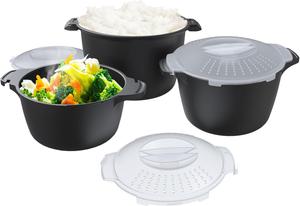 Пароварка для овощей ReneeChef, 3 предмета, черный