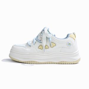 RENBEN Нескользящие легкие низкие кроссовки для скейтбординга, увеличивающие рост, женские, белые, желтые