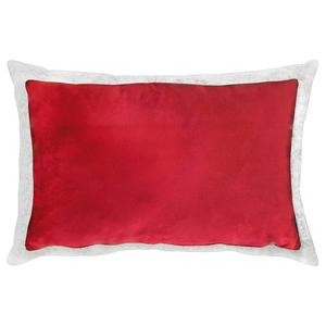 Декоративная подушка Apelt Montana, велюровый с искусственным мехом - красный - 40 х 60 см