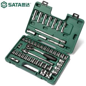 SATA 09006, 46 предметов, серия 12,5 мм, метрические и дюймовые головки, набор станков для ремонта авто