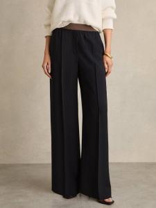 Брюки Wilde Wide Leg Petite зауженные Reiss, Navy