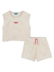 Kenzo Kids махровый комплект из топа и шортов, нейтральный