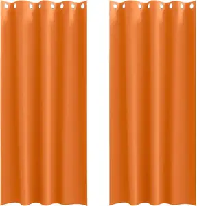 Плотные шторы с кольцами, 2 шт., светло-оранжевые vidaXL
