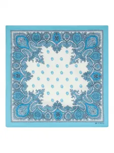 Шелковый платок с принтом пейсли ETRO, синий