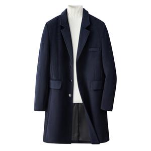 Пальто мужское с воротником-стойкой, умеренно прямое VanCamel, темно-синий